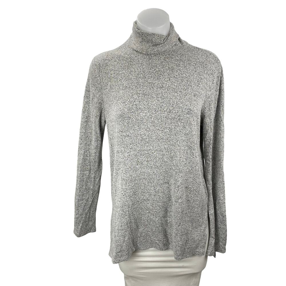 Forever 21 Women's Gray Long Sleeve Turtleneck Knit Cozy Slit Sweater Top Size S